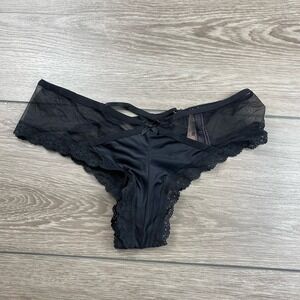 Victoria's Secret Women's Sheer Cheeky Underwear Straps Black L New